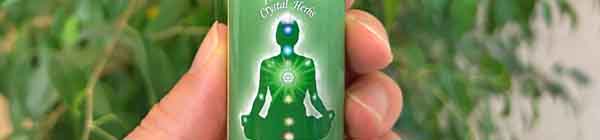 The Heart Chakra Essence A bottle of Heart Chakra Essence with a plant in the background