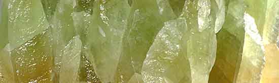 Single Crystal Essences - close up of Green Calcite