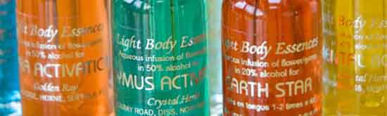 Rainbow Light Body Essences - close up of the Hara, Thymus and Earth Star Essences