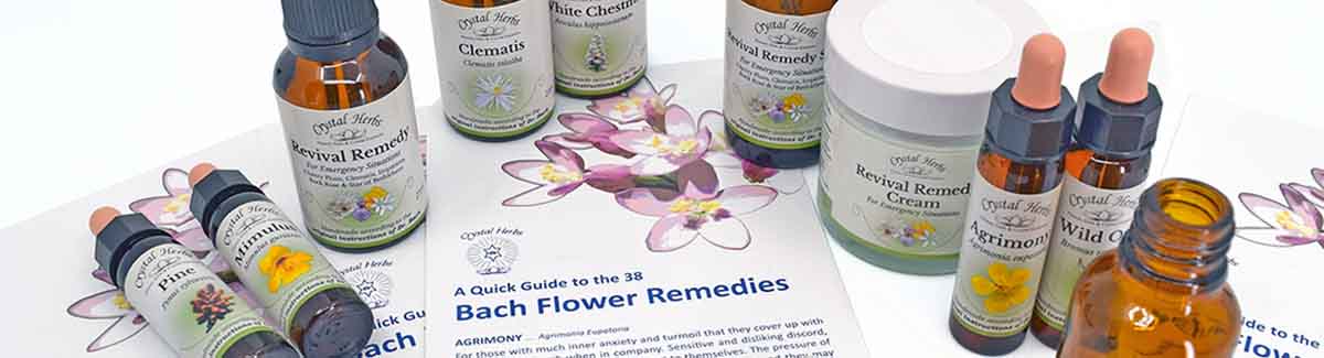 Crystal Herbs Wholesale - Bach Flower Remedy bottles, leaflets and cream