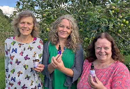 Catherine, Jackie & Annie with Flower Essences for meditation