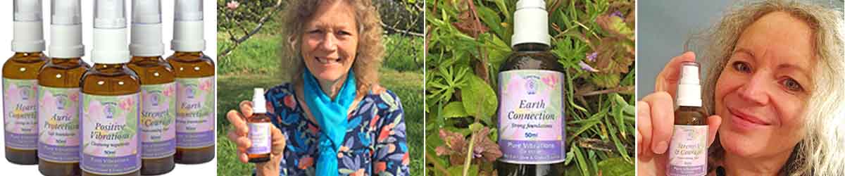 Flower Essence Aura Sprays Aura Spray images - bottles and people holding sprays