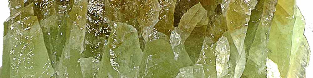 Green Calcite crystal Green Calcite crystal showing the striations and different greens
