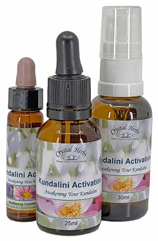 Three bottlees of Crystal Herbs Kundalini Activation Essence