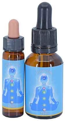 10ml and 25ml bottles of Throat Chakra Essences