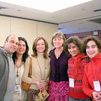 Catherine with Ivan, Micareli and a group of course participants