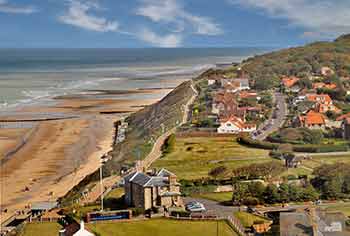 Cromer beach and town as seen from the church tower