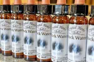 A row of 10ml Rock Water Bach Remedies