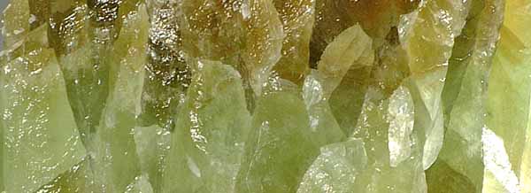 Close up of a piece of Green Calcite Crystal