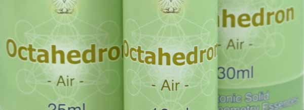 Close up of a bottles of the Octahedron Essence from the Platonic Solid Essences