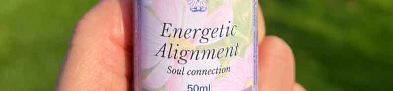 Close up of a bottle of Energetic Alignment Essence Spray