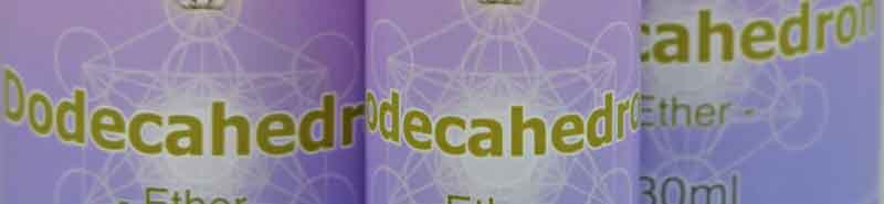 Close up of Platonic Solid Essence bottles