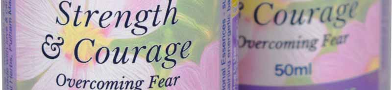 Close up of two bottles of the Strength & Courage Essence Spray